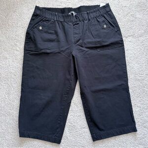 Anybody black All-Stretch Twill Wide Leg Cropped Pants size 1X Petite